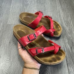 Women's Birkenstock Mayari Red  Leather Sandals size 36 US 5