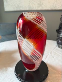 Vickie Linstrand Art Glass Vase