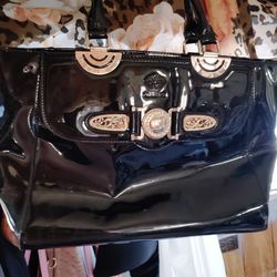 Patent leather handbag
