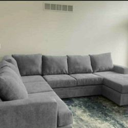 Gray Sectional Couch Sofa With Chaise 