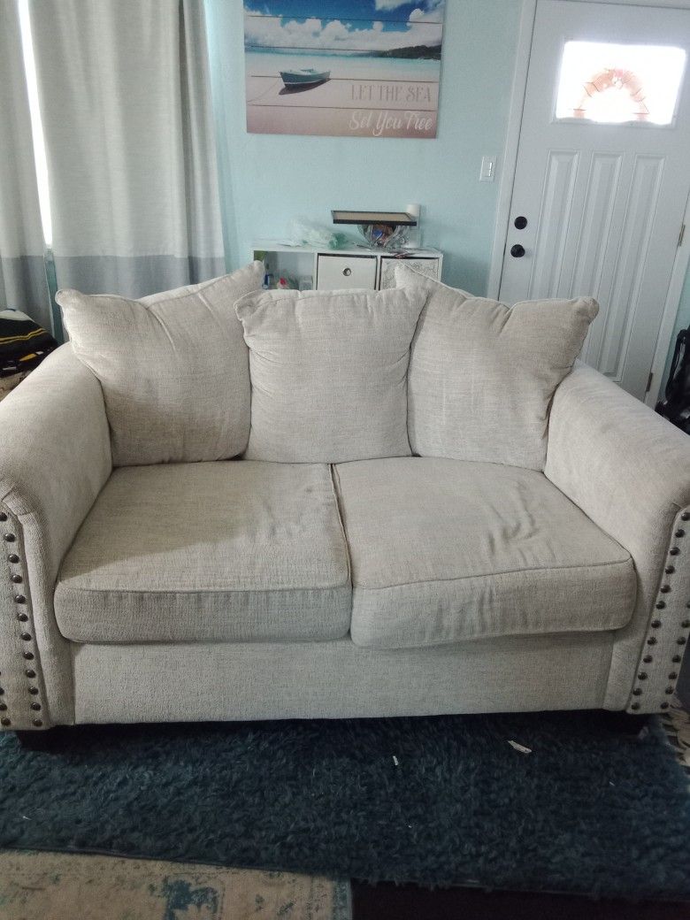 Beige Loveseat