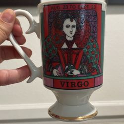 vintage Royal Crown Arnart Zodiac Virgo pedestal coffee cup mug.