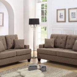 Brand New Fabric Sofa + Loveseat 2PCs Set