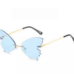 Rimless Butterfly New Ladies Sunglasses 