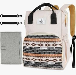 Western Diaper Bag with Changing Pad, Large Baby Bags Backpack with Stroller Straps & Insulated Pockets, Multifunction Waterproof Travel Diapers Back 