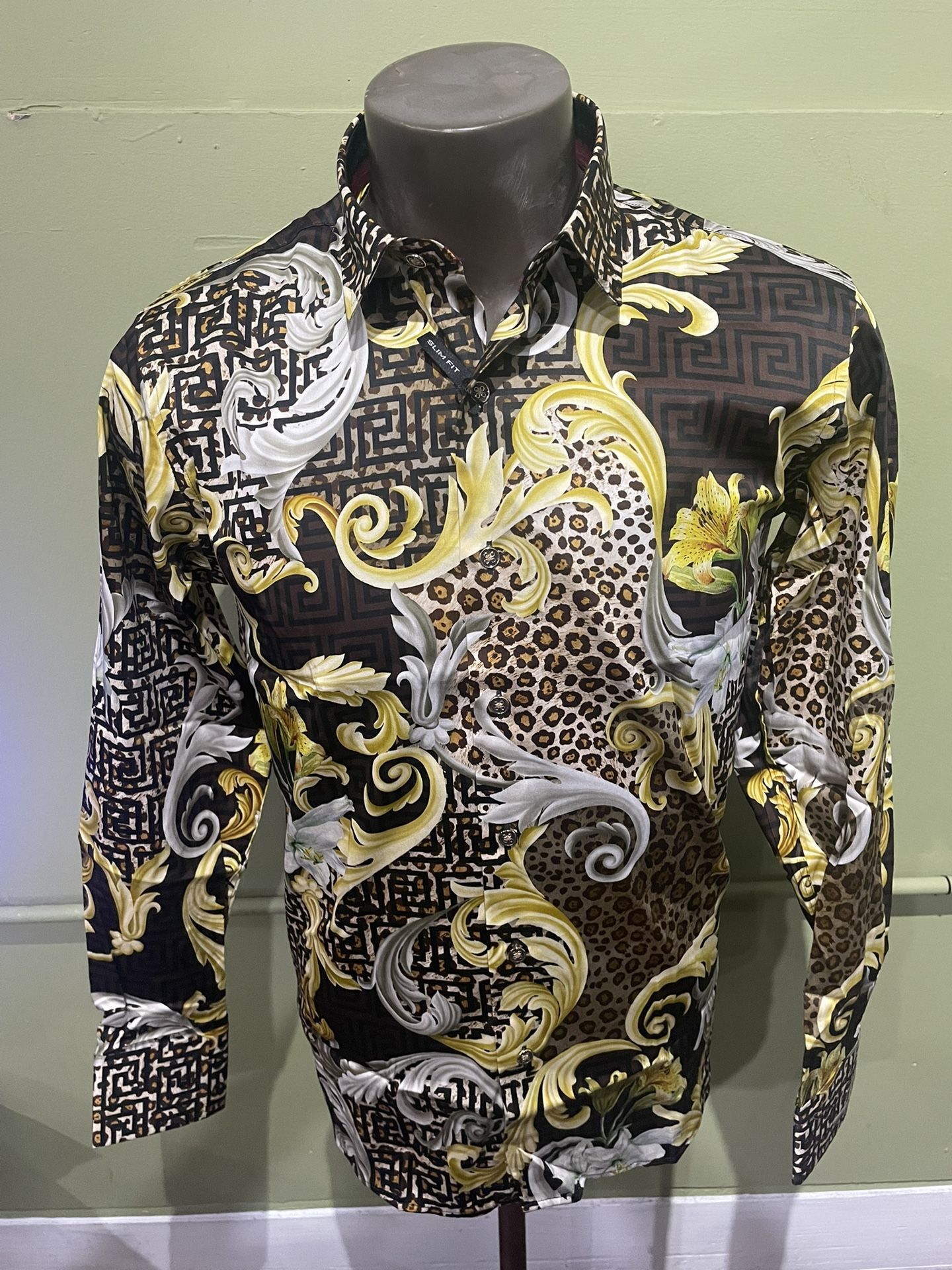 Barabas Shirt Button Front Coffee Slim Fit