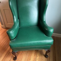 Vintage Wingback Chair and Ottoman 