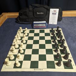 Tournament Style Chess Set With DGT North American Chess Clock 
