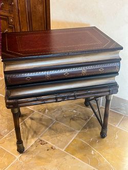 maitland-smith faux book stack end table