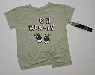 Girls 'Oh Really' Graphic Tee with Tie Front size 2T