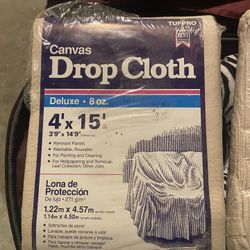 Canvas Drop Cloth 4’X15’ Heavy Duty Painters Best! New! $10