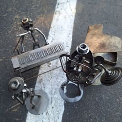 Metalic Musical Instrument Sculptures 