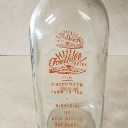 Vintage Foothill Dairy Glass Milk Bottle