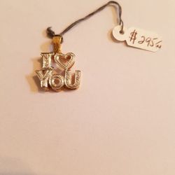 Lazer  diamonds I love you pendant