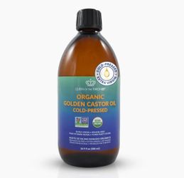 QUEEN OF THE THRONES Organic Golden Castor Oil | 100% Pure for Hair, Skin, Nails, Brows & Lashes | Hexane-Free | USDA Certified [16.9oz (500ml)]