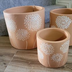 Set of 3 Decorative Planters Garden Pots