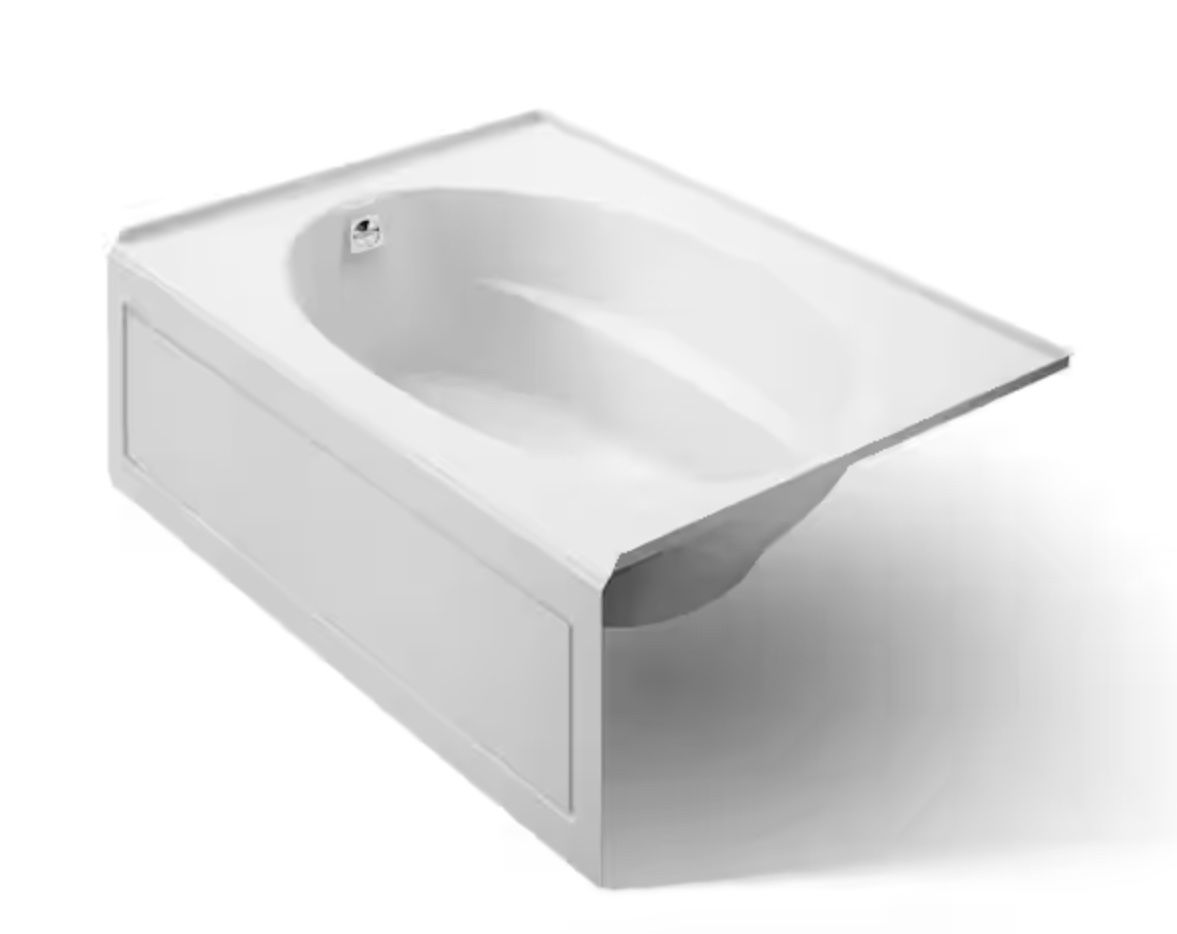 Windward 60” x 42” Soaking Bathtub with Left-Hand Drain in White
