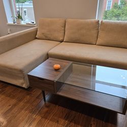 FRIHETEN Ikea sofa bed with coffee table