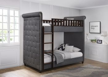 UPHOLSTERY TWIN BUNK BED AVAILABLE IN 2 COLORS/ NEW !!!