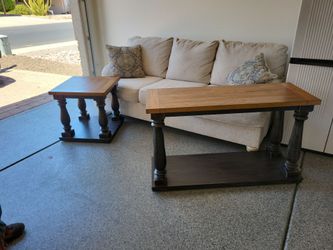 FULL SIZE COUCH AND TABLES