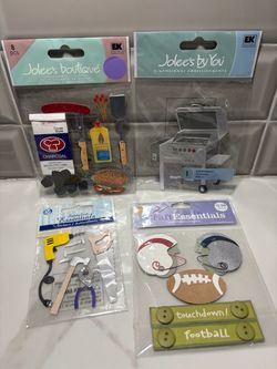 4 sheets Fathers Day dads BBQ grilling football tools scrapbooking stickers