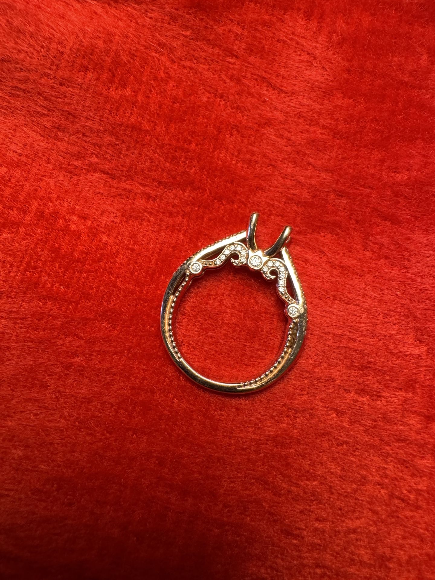 Verrragio 14 Karat Rose Gold Engagement Ring Without Diamond