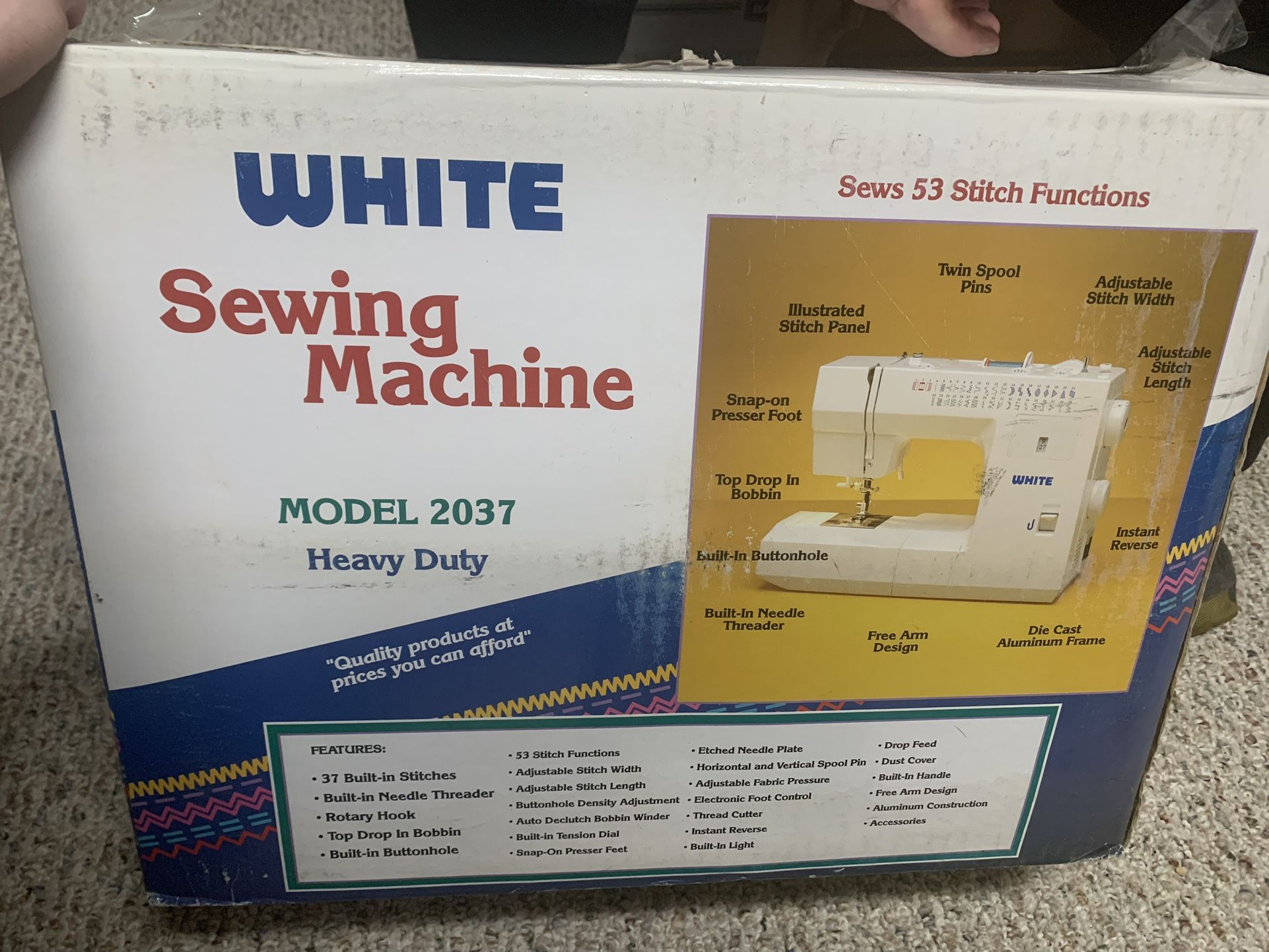 White Sewing Machine 2037