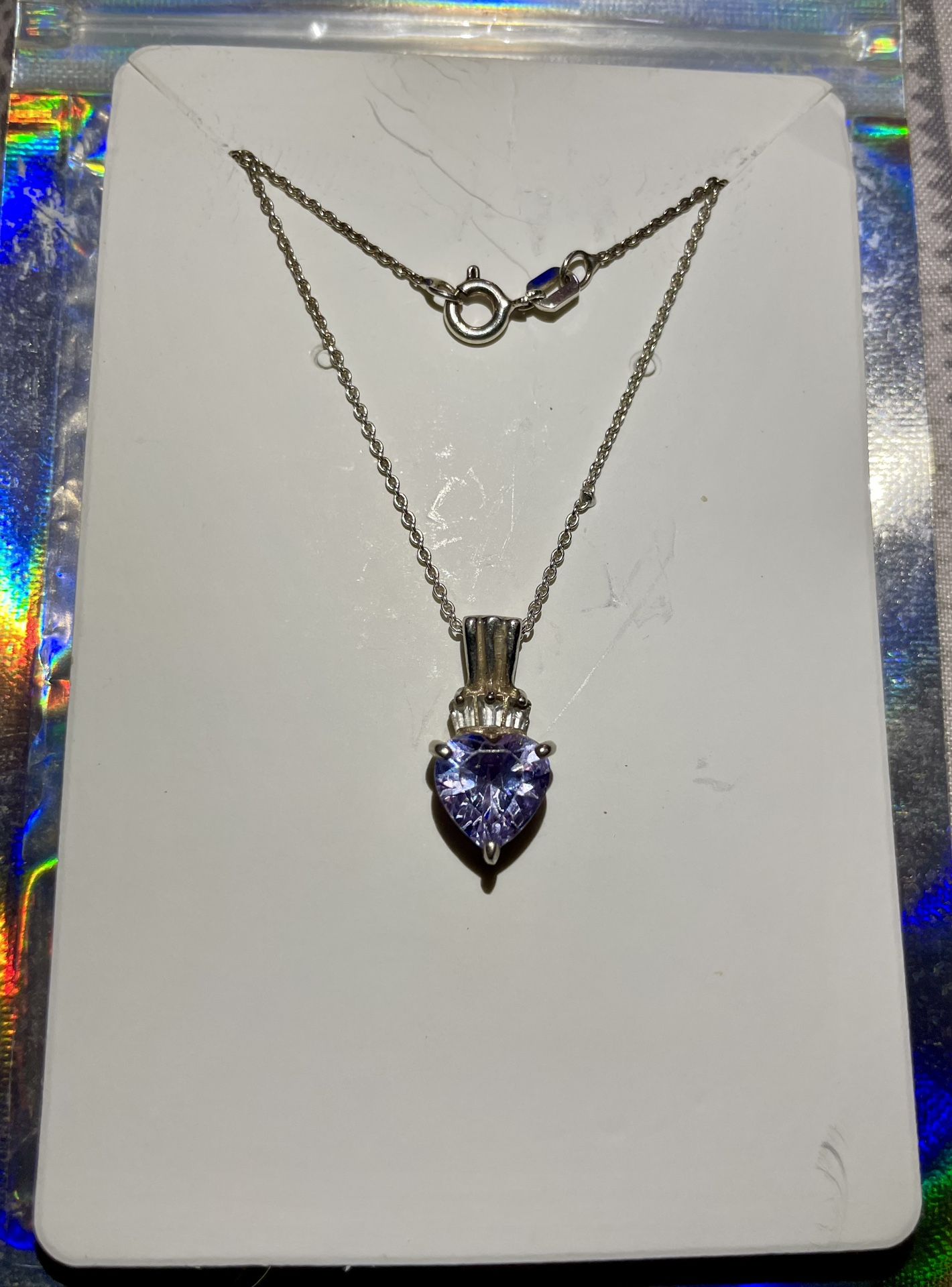 GORGEOUS Brand New Sterling 2 TCW Natural Amethyst Necklace! 22”
