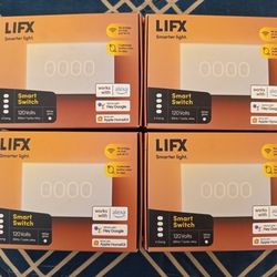 4 pc. LIFX Smart Electric Switch 120V 60Hz, Four Gang, 1 Pole Relay, White Color,