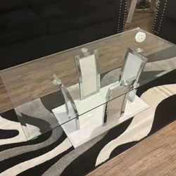 White Glass Coffee Table 