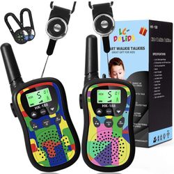 New Toys for 3-12 Year Old Boys Girls , Walkie Talkies for Kids 5KM Long Range with Automatic Squelch Function Flashlight for Outdoor Camping Hiking- 
