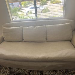 RESTORATION HARDWARE - ENGLISH CLASSIC ROLL ARM SLIPCOVERED SOFA