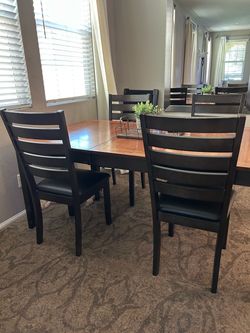 Dark Wood Dining Table & 4 Chairs – $250 OBO