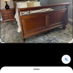 King Sleigh Bed Frame  By Alexander Julian