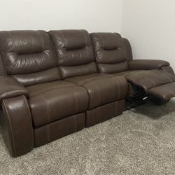 Leather Sofa (recliner) + Love Seat+tables(3)+Rug