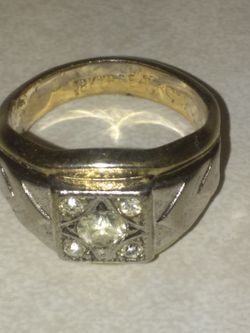 Unusual Gold & Silver Color Men's Ring Size 11 or 11.5