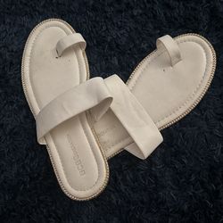 White Sandals, Gold Trim, Bcb Gen