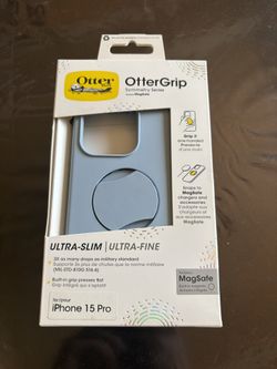 OtterBox OtterGrip MagSafe High Quality Phone Case for iPhone 15 Pro (Light Blue, 3 Available