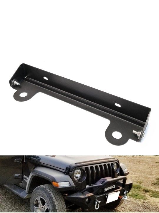 VIJaY Winch Roller Fairlead Hinge Mount License Plate Bracket Holder For Jeep Truck