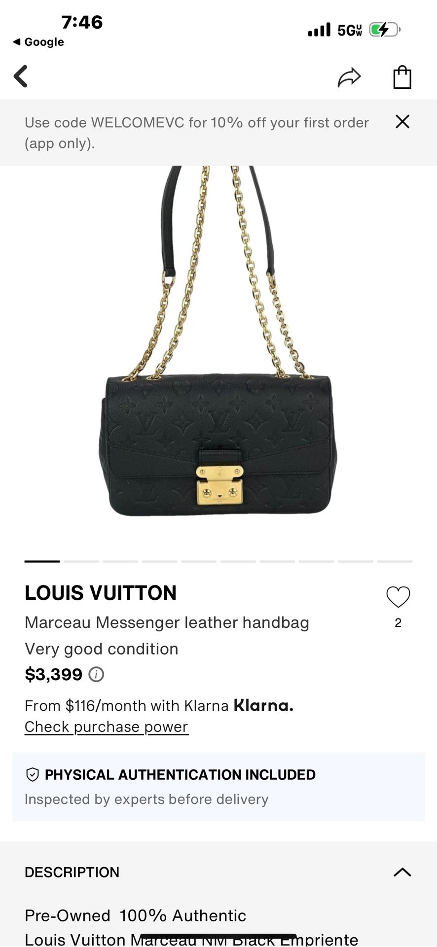 Louis Vuitton Empreinte Macreau Shoulder Bag