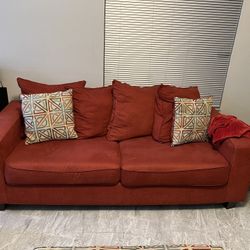 2pc Rooms To Go Red Used Couch And Love Seat