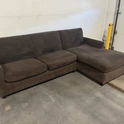 Crate & Barrel Sectional Sofa Couch - Chaise - Brown - 2pcs - Comfy - Cleaned - Delivery Availble 