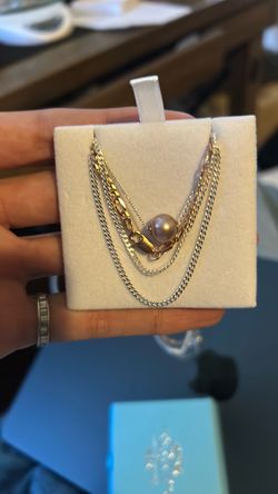 Silver Chain 925 Necklace with Pearl Pendant