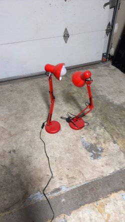 (2) Red Desk Lamps