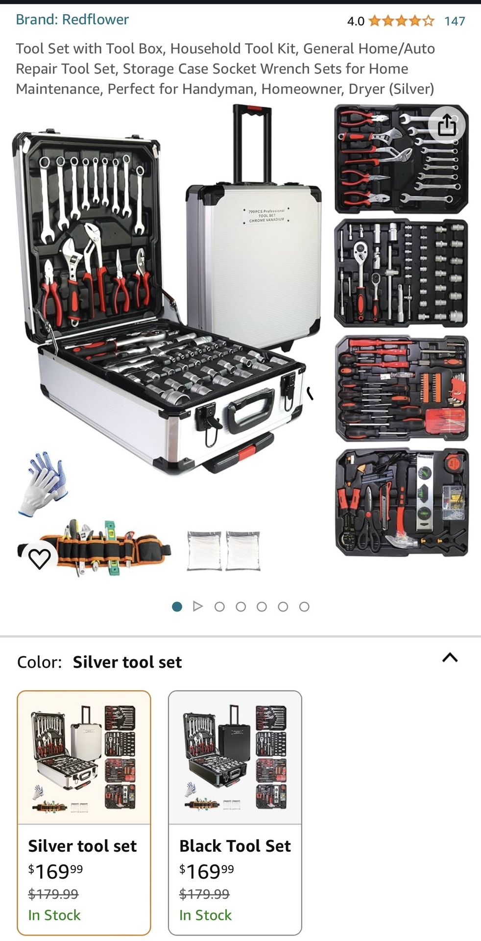 Tool Set with Tool Box, Household Tool Kit