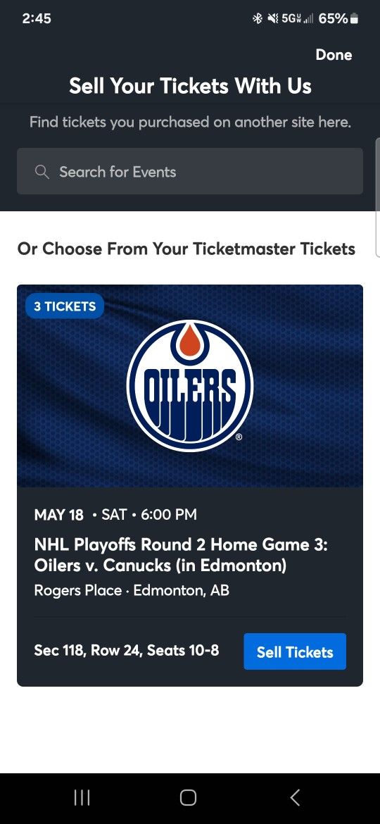 Oilers Round 2 Game 6 Tickets