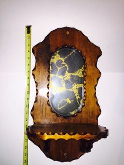Antique mirror & shelf with cut out pattern /rare