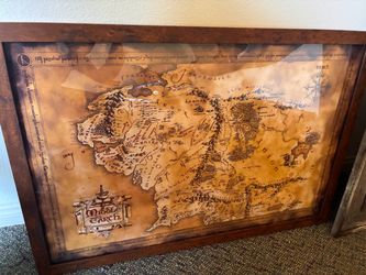 Framed Middle Earth Map