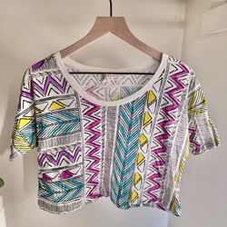 Colorful Geometric Crop T-Shirt