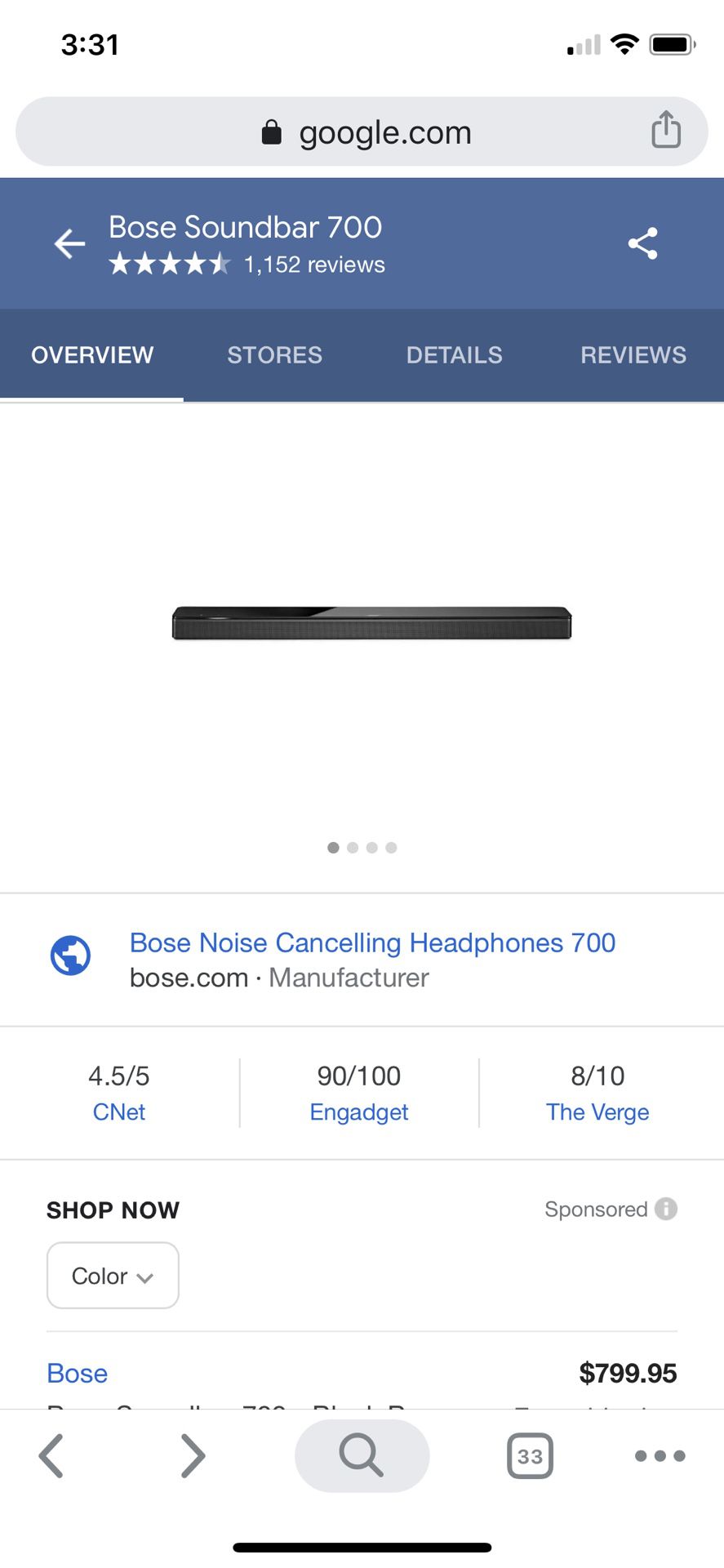 Bose 700 sound bar used